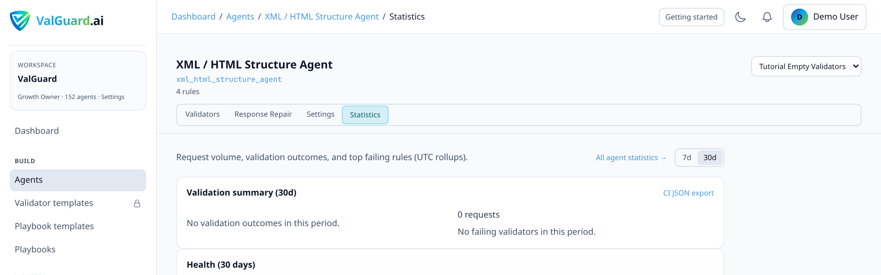 Agent overview card showing 'Monthly spend: $342 / $500' with a progress bar