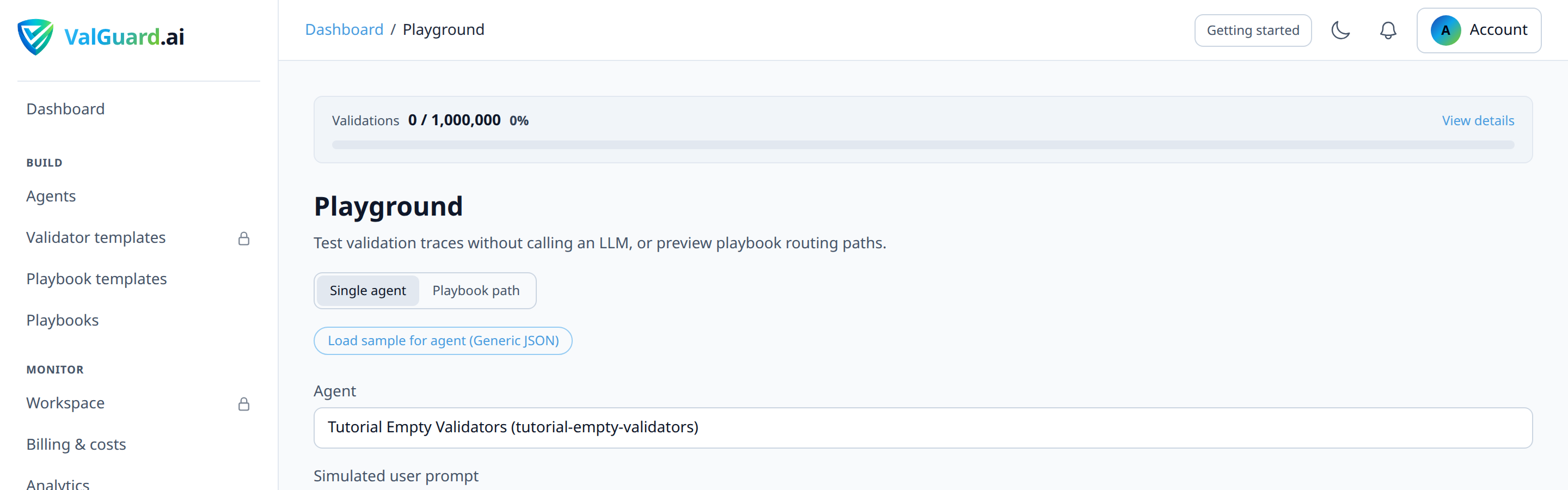 Playground result showing rag_source_match FAIL
