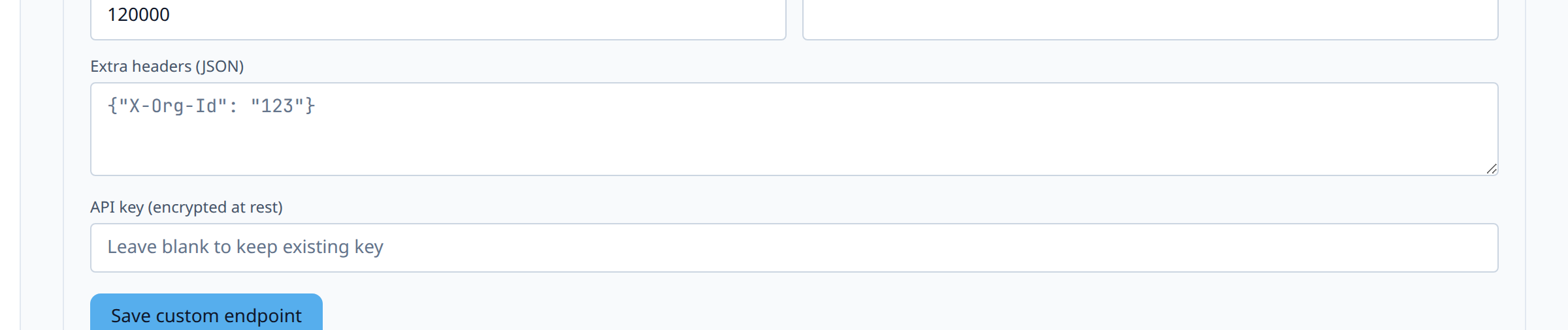 'Add provider key' dialog with provider dropdown set to 'OpenAI' and a masked API key input field