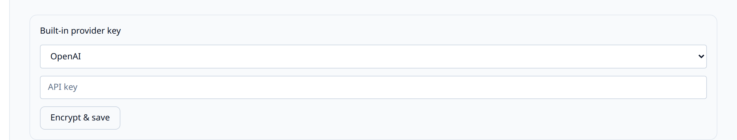 Provider vault list showing 'openai' with a masked label and a 'Revoke' action