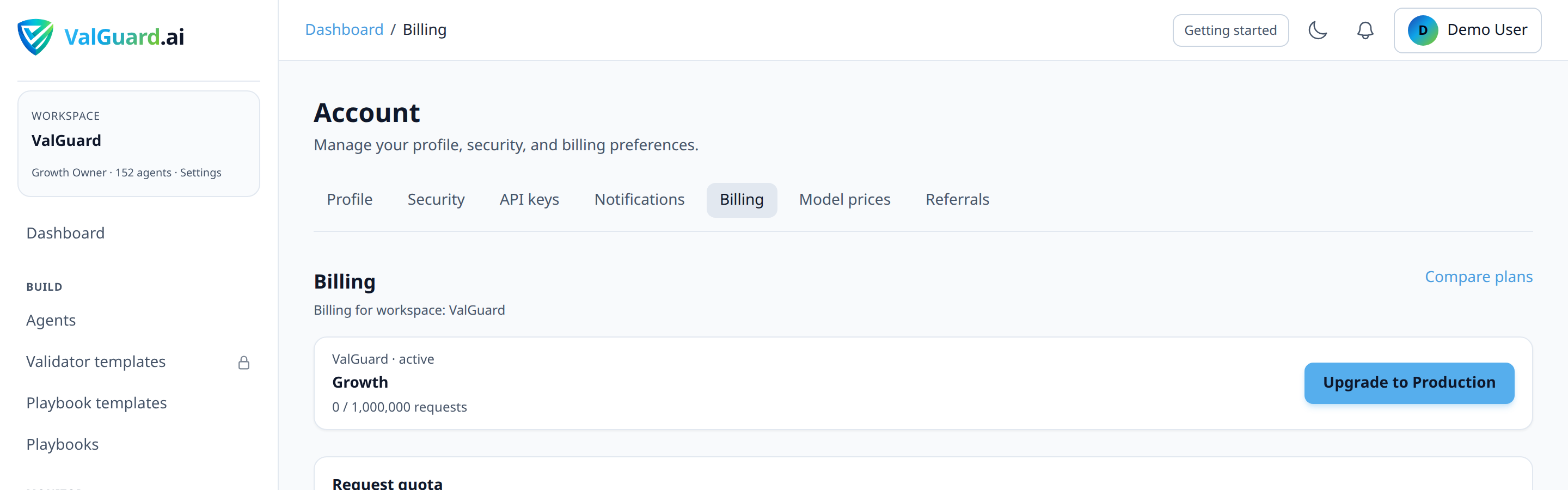 Billing page usage bar at 73% with text 'Projected to exceed cap around Jul 28 at current usage rate'