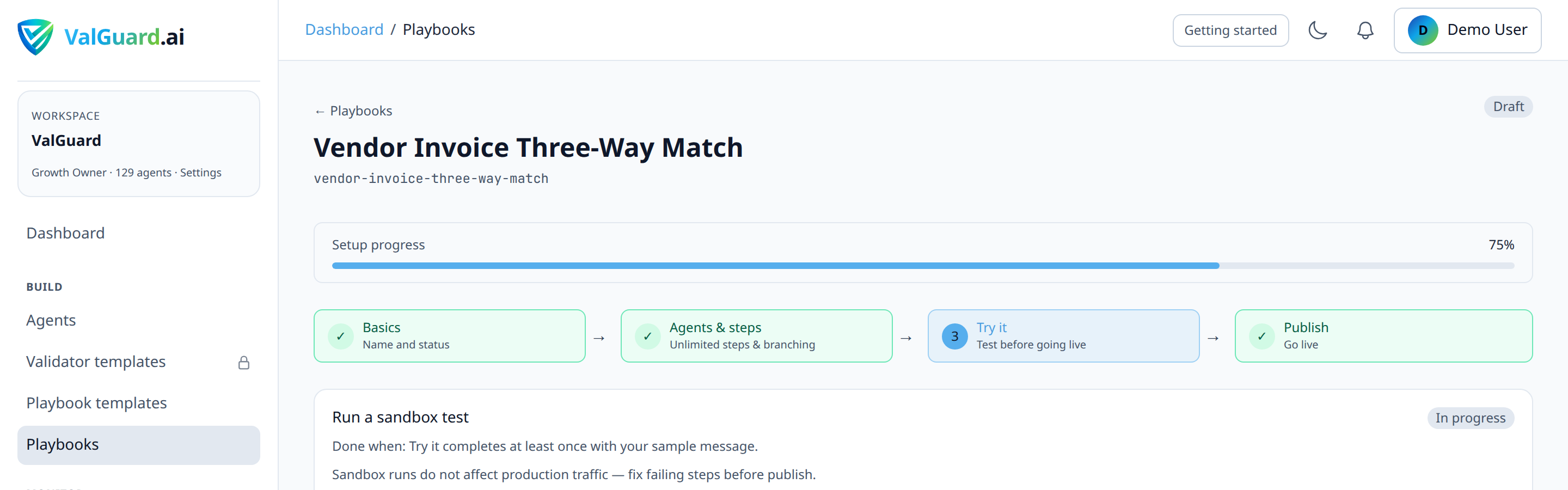 Try it panel 'Live' tab showing one real execution with a matching timeline to what Simulate showed